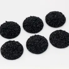 Новая мода 10 шт 20 мм чистый черный цвета натуральный Рудный стиль плоская задняя Смола Кабошоны для браслета серьги accessories-T4-09