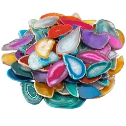 TUMBEELLUWA 1Lot (10Pc) Polished Irregular Agate Light Table Slices Geode Slices TUMBEELLUWA 1Lot (10Pc) Polished Irregular Agate Light Table Slices Geode Slices