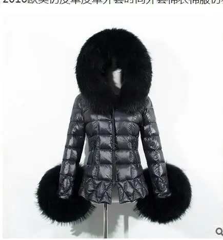 Womens Short Section Casual Pu Leather Hooded Jacket Cotton Padded Winter Autumn Female Parkas Large Size