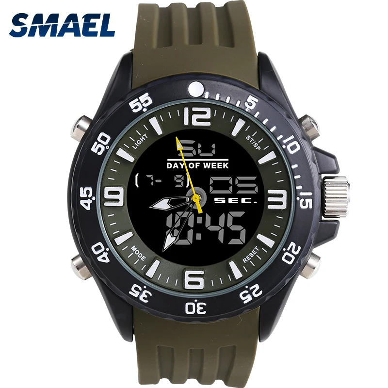 

Fashion Casual Watch SMAEL Brand Alloy Men Wrist Watches 30M Waterproof and LED Digital Display Top-marke Sport Datum Clock 1021