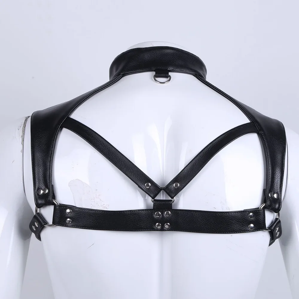 Iiniim Мода Zentai для мужчин белье производительность регулируемый нагрудный ремень для тела костюм Бандаж с чокером шеи кнопки