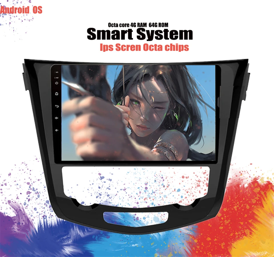 Sale Android 9.1 Car Multimedia Radio 4+64GB Car DVD Video Player GPS For Nissan X-Trail X Trail Qashqai 2013-19 Stereo radio no dvd 2