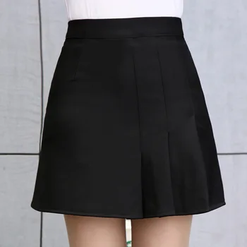 

Korean spring summer bottom skirt A-shaped skirt anti-wear half-length skirt tall waist 100 sets show thin female black skirt
