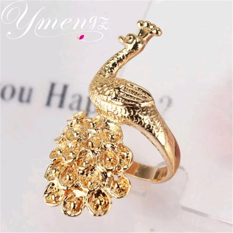 YMENGZ Brand Fashion Women Clothing Ring Jewelry Accessories Hollow Out Gold Color Party