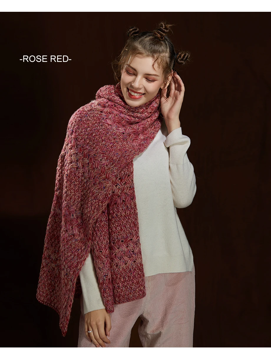 Winter Women Scarf Wool Knit Thick Scarves Female 2019 New Most Popular Design Shawls Warmer Women's Scarves Warm Ladies Scarf (7)