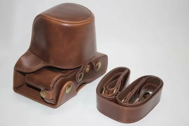 Nero/Brown/Coffe Fotocamera Digitale Custodia In Pelle Copertura Per Olympus Pen-F Penf Fotocamera Custodia Di Ricarica