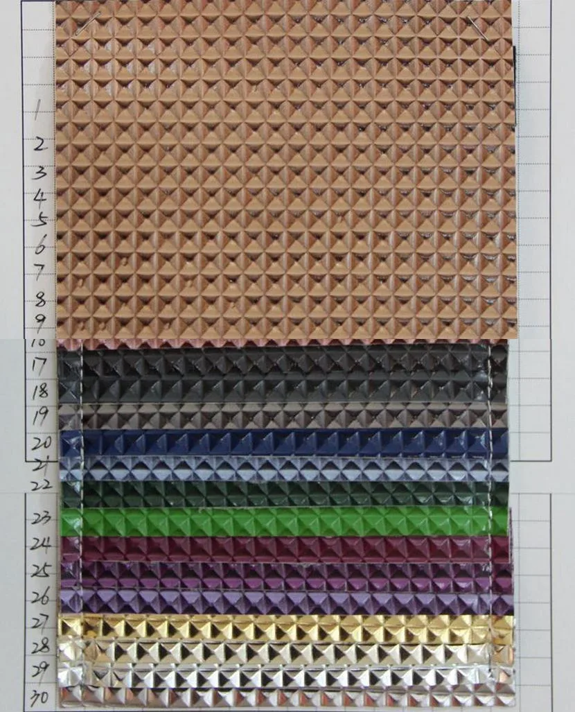 

PVC artificial leather fabric brushed bottom diamond grain synthetic leather material wholesale
