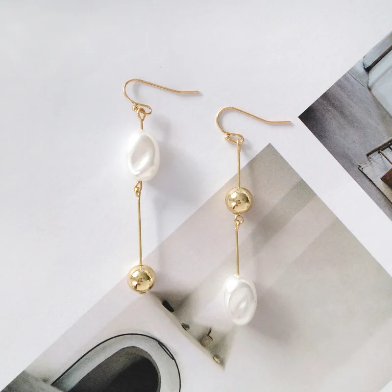 Корейские классические простые элегантные длинные серьги-клипсы с искусственным жемчугом без пирсинга серьги без отверстия для ушей ювелирные изделия - Окраска металла: stud earrings