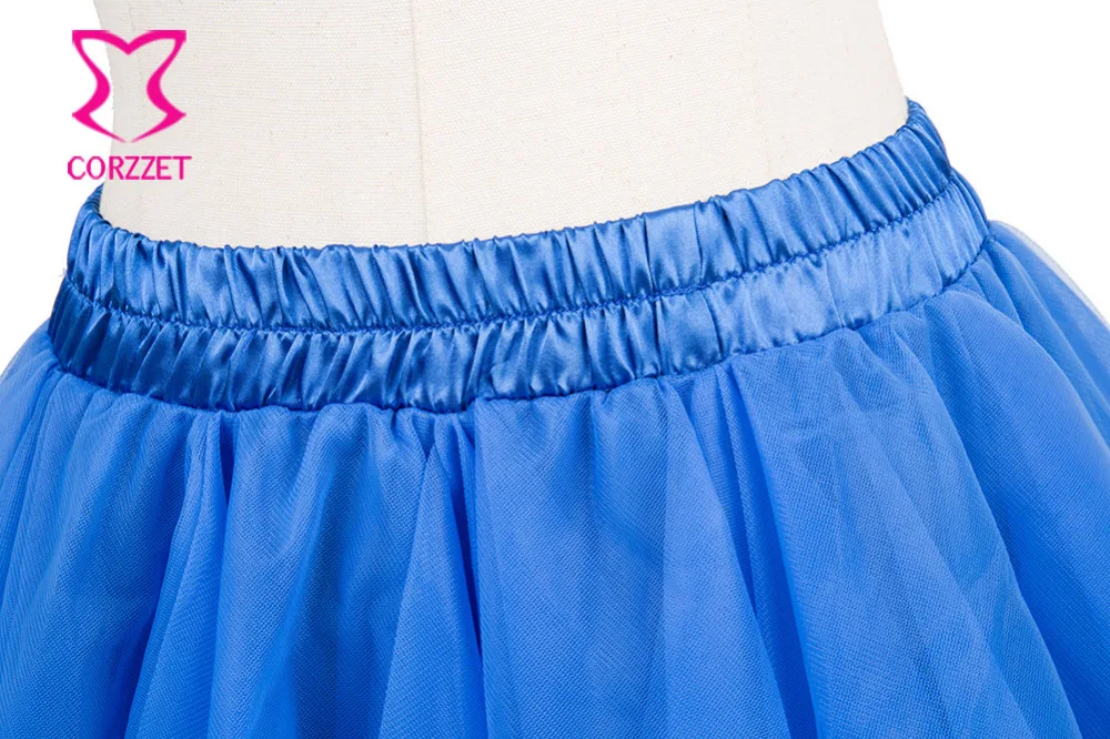 Голубой тюль мини юбка Sexy Нижняя Готический Pettiskirt Бурлеск корсет юбка-пачка пушистый Юбки для женщин для Для женщин клуб танцевальная