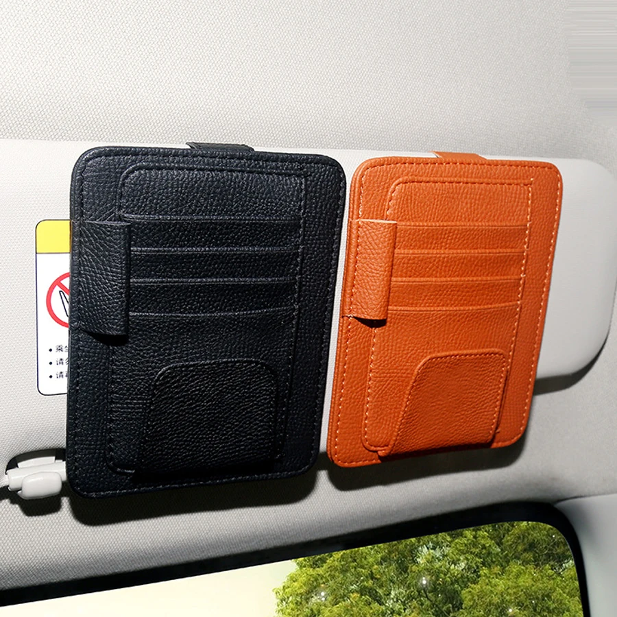 2pcs/set Universal Car Sun Visor Sunglasses Card Sunglasses Pen Ticket