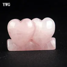 От сердца к сердцу розовое кварцевый Природный кристалл Чакра Исцеление Камень «reiki» резные с милым розовым бантом «любящее сердце» ко Дню Святого Валентина подарок для влюбленных