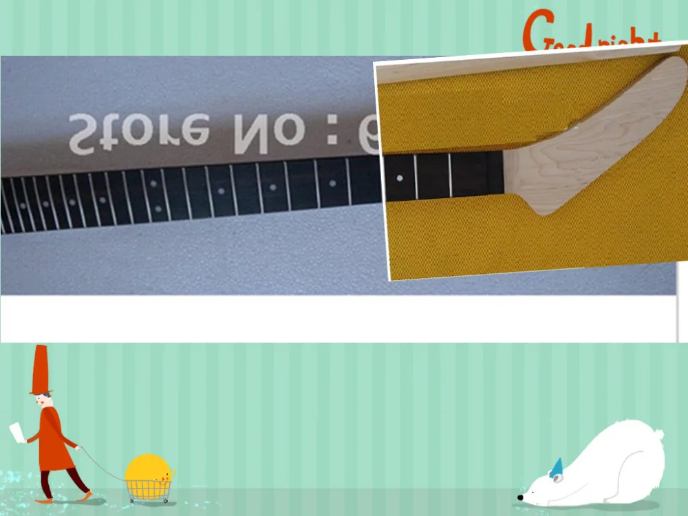 

one 25.5'' Unfinished electric guitar NECK maple made ebony fingerboard 22 fret