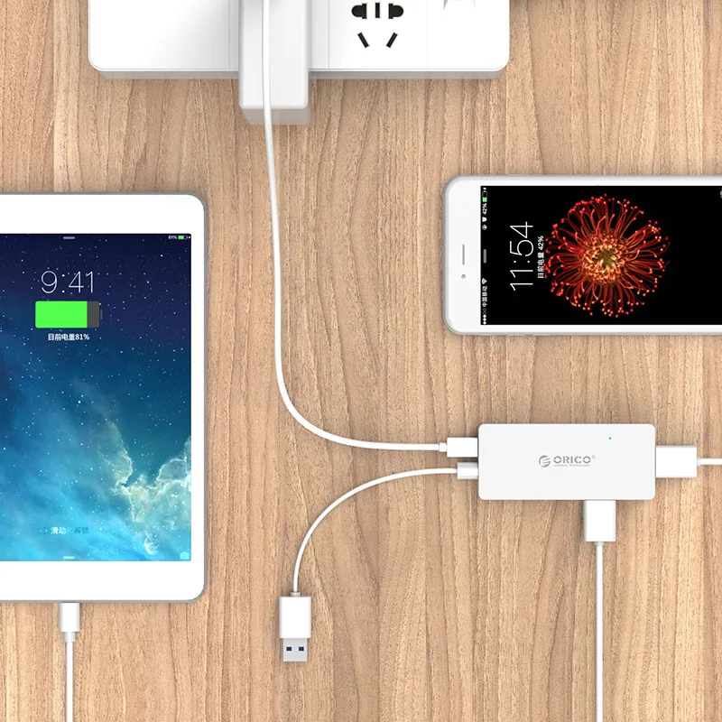 ORICO HS4U usb хаб с 4 портами USB 3 0 прямоугольный мини концентратор функцией OTG для ОС