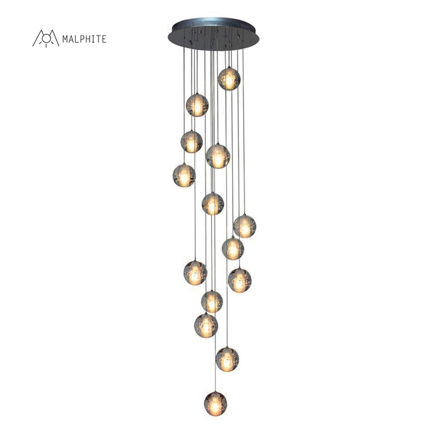

Modern Lights LED Crystal Chandelier Lighting Large Staircase LED Pendant Lamps Crystal Fixtures Polished Steel Hanging Lustre