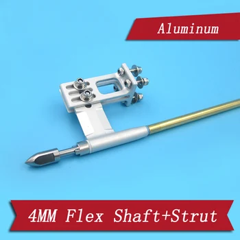 

1PC 4mm Aluminum Flex Cable Shaft+Strut+Drive Dog+Propeller Nut+Bushing Assembly Kit CW/CCW Parts for RC Brushless Electric Boat