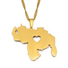 Venezuela старый карты золотой цвет кулон ожерелье для женщин девушек ювелирные изделия