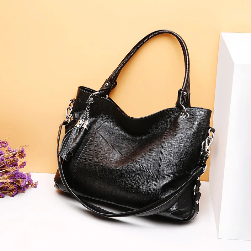 

European and American style new lychee pattern First layer cowhide designer women leather handbags high quality women bag