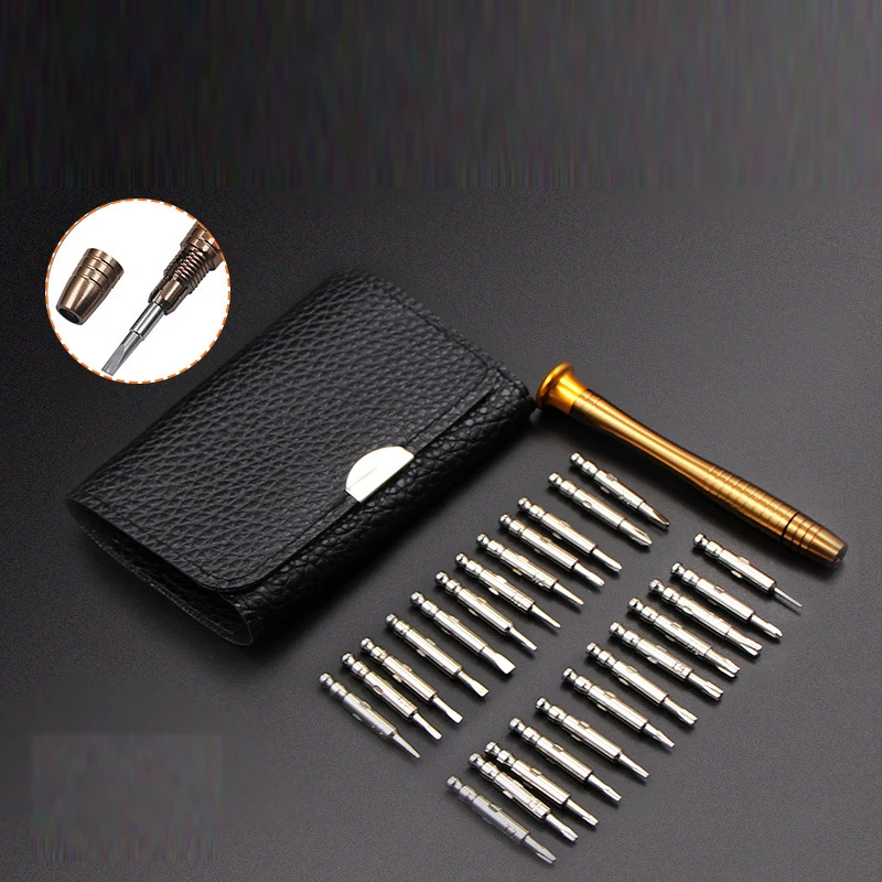 

Mobile phone repair tool Leather Case 25 In 1 Torx Screwdriver Phone Repair Tool Kit Hand Tools For Iphone Watch Tablet PC