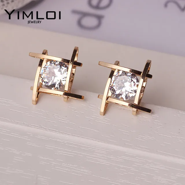 Elegant And Charming Black Rhinestone Full Crystals Square Stud Elegant And Charming Black Rhinestone Full Crystals Square Stud Earrings For Women S Statement Piercing Jewelry