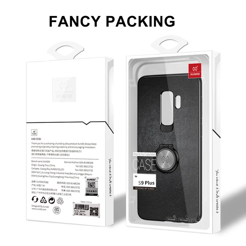 Чехол Xundd с металлическим кольцом-держателем для samsung Galaxy S9 S9 Plus Note 8, матовый противоударный чехол, подходит для магнитного автомобильного держателя