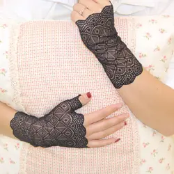 1 пара очаровательных солнцезащитных перчаток без пальцев для вождения анти-УФ кружевные вечерние перчатки для женщин и девочек