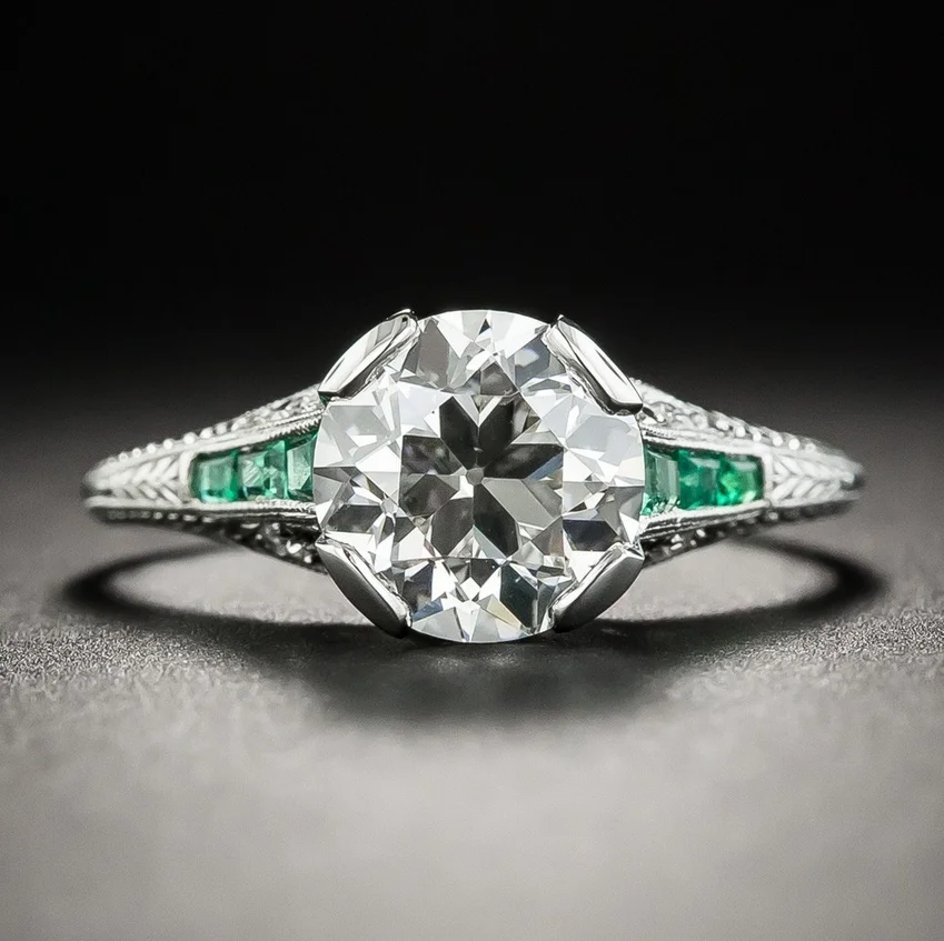 3ct создан зеленый шпинель циркония кольца настоящее 925 пробы серебро модный бренд ювелирные украшения для женщин мужские кольца
