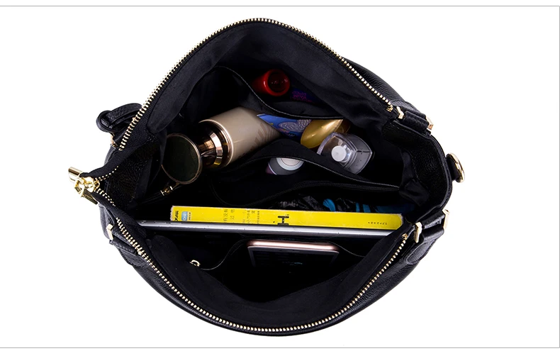 Lomelobo Women Genuine Leather Shoulder Bags Luxury Lady Fashion Litchi Pattern Casual Tote Female Handbags Girls Messenger Bags 2019 HBL5559 Details (06)
