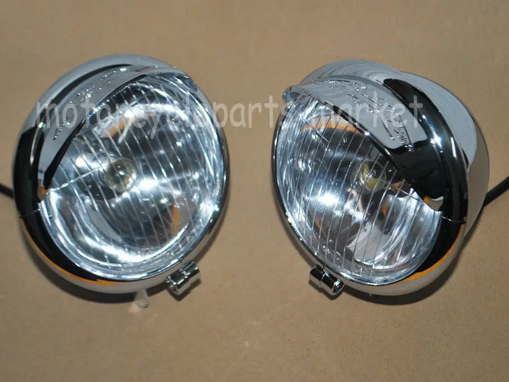 

2x Chrome 12V Motorcycle Bullet Headlight Head Lamp Fog Light For Harley Honda Yamaha Cruiser Chopper Custom
