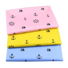 Syunss Сделай Сам Лоскутное шитье для детской кроватки тканевые подушки платье Шитье Tissus парусник якорь напечатанный хлопок ткань Tecido