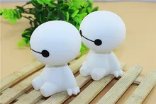 2015 QUENTE!! kawaii bonito baymax robot hero 6 bobble cabeça balançando a cabeça brinquedo modelo de carro carro decoração 10 cm encaixotado ação pvc figura toy