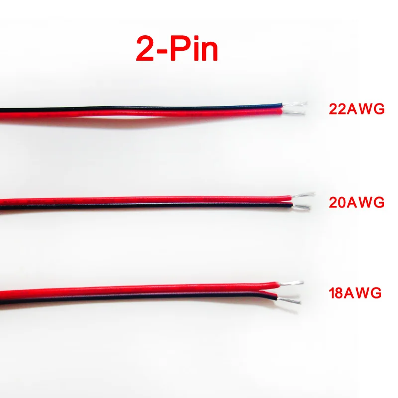 5 м 10 м 20 м 2Pin 3Pin 4Pin 5Pin 18AWG 20AWG 22AWG электрический провод кабель-удлинитель для Светодиодные ленты светильник