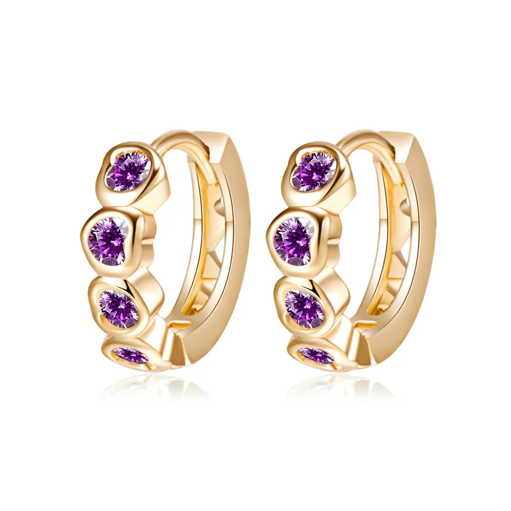 Brand New Top Sale Geometric Purple White Earring ...