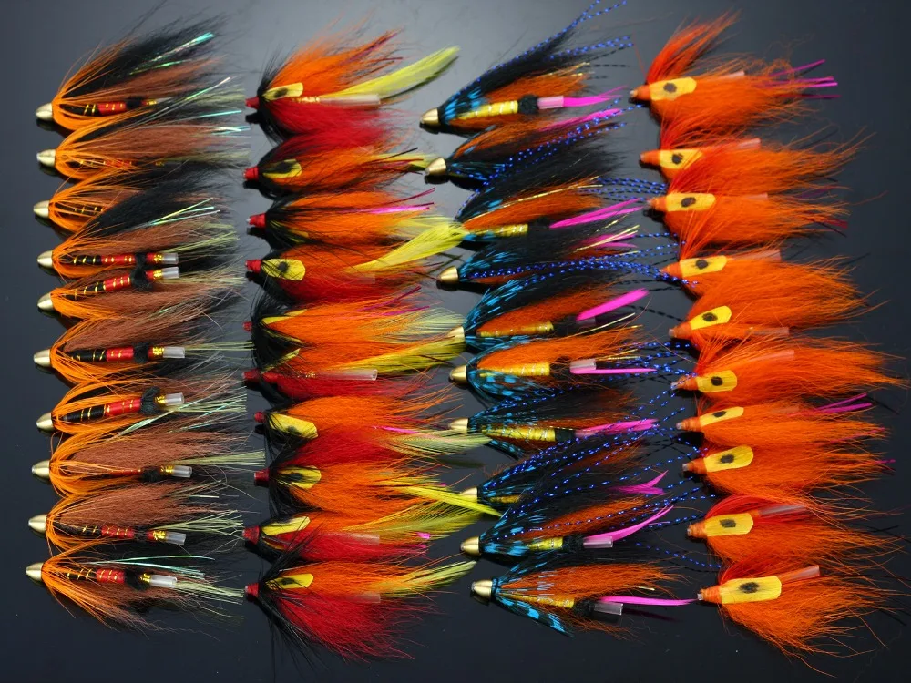 Salmão e Truta do Mar Pesca com Mosca Tubo Mosca Moscas Laranja Iscas 40 Pçs 2 Cheap Iscas artificiais