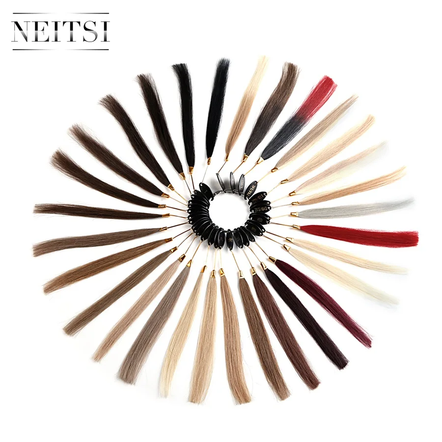 Neitsi Human Hair 30 Color Rings/Color Charts For Human Hair Extensions & Salon Hair Dyeing Sample Can Be Dyed Fast Shipping