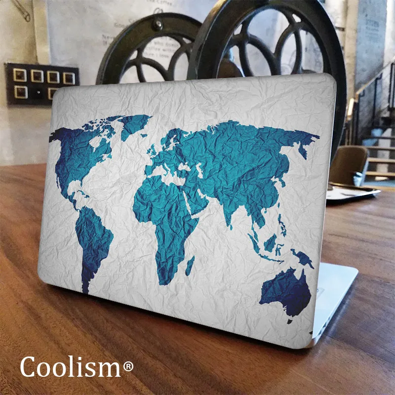 

Fold Mark World Map Laptop Decal for Macbook Sticker Pro Air Retina 11 12 13 15 inch Mac HP Protective Notebook Full Cover Skin