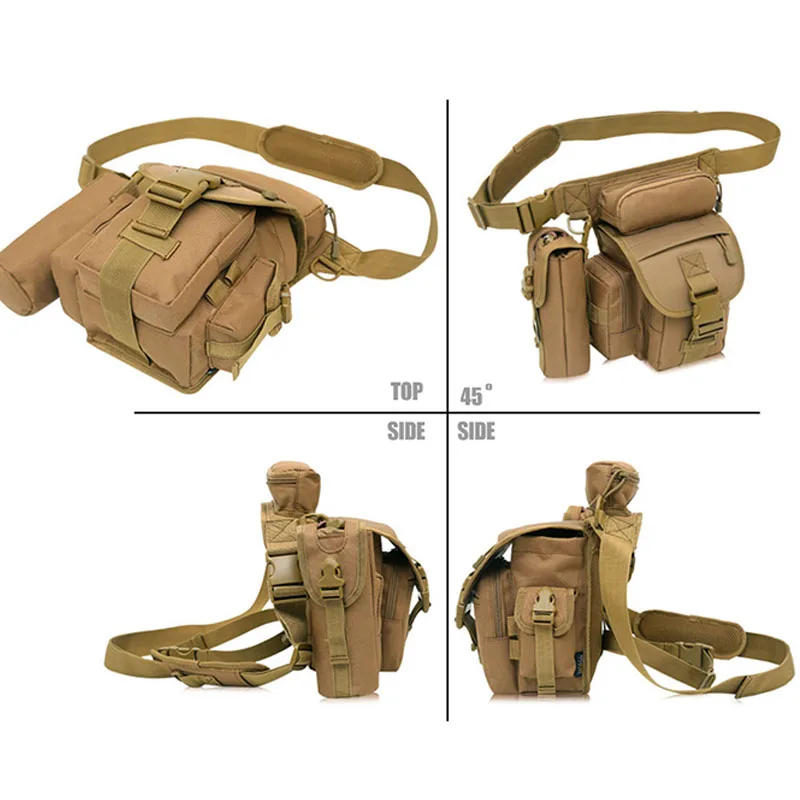  Men Drop Leg Bag Waist Bags Fanny Pack Belt Hip Bum Military Shoulder Bags Backpack Tactical Campin - 32950259844