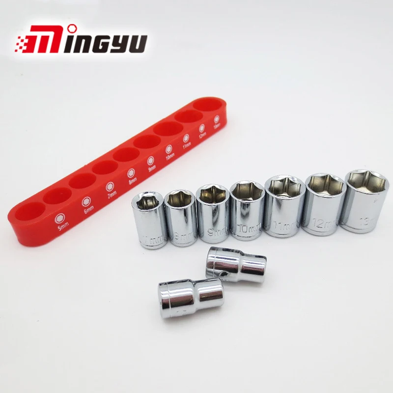9PCS 1/4"DR.SOCKET SET METRIC 5 13MM HIGH QUALITY SOCKETSin Hand Tool