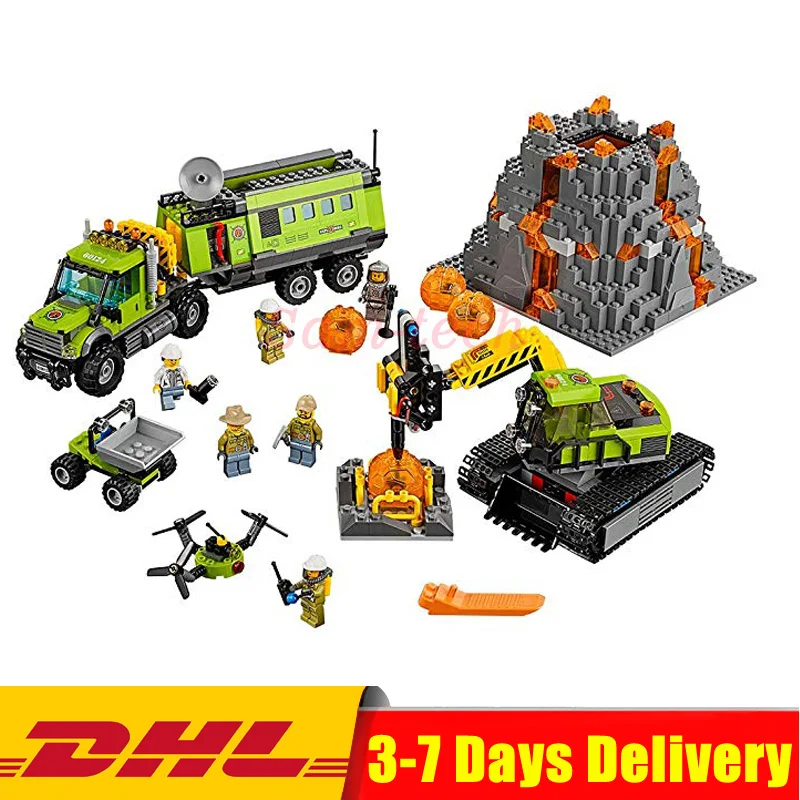 

Lepin 02005 889Pcs City Series The Volcano Exploration Base Set Children Educational Building Blocks Bricks Boy Toys gifts