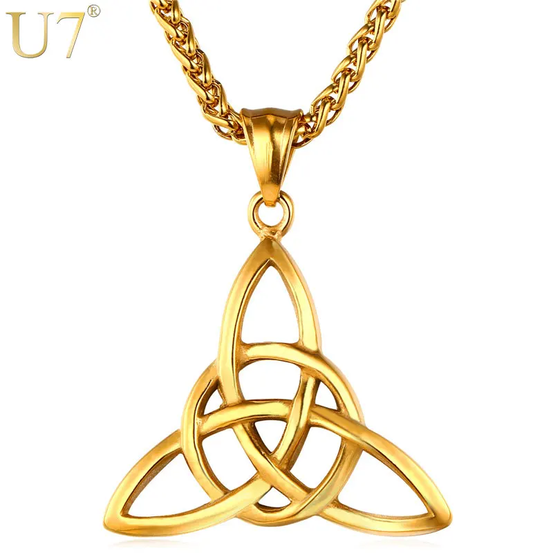 charmed triquetra knot Celtic Knot Triquetra Symbol Stainless steel Pendant or Keychain