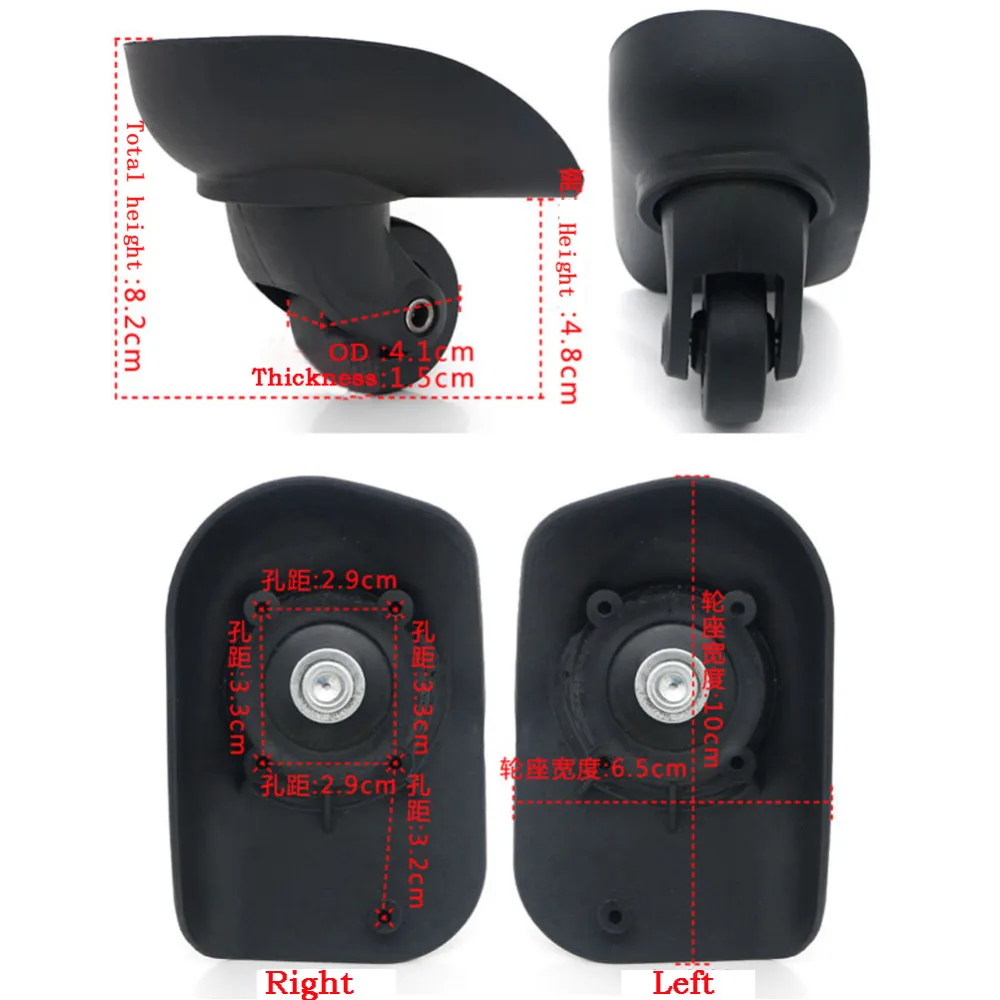 GUGULUZA дорожные сумки Замена багажных колес 2 шт. левый и правый Универсальный чемодан запчасти Колеса Аксессуары W069