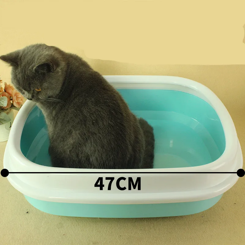 Petshy Semi Enclosed Pet Cat Bedpans Sand Basin Puppy Kitten Color Plastic Detachable Anti