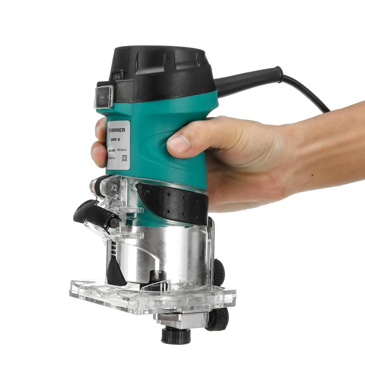 

Electric Hand Trimmer 2200W 6.35mm 1/4'' 12pcs Wood Router Bit Laminate Palms Router Joiners Woodworking Carving Machine Tool