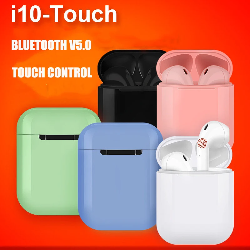 

i10-Touch Tws Wireless Earphone Bluetooth 5.0 Earbuds Touch Control Headset Wireless Charge Support Earphones For Smart Phone
