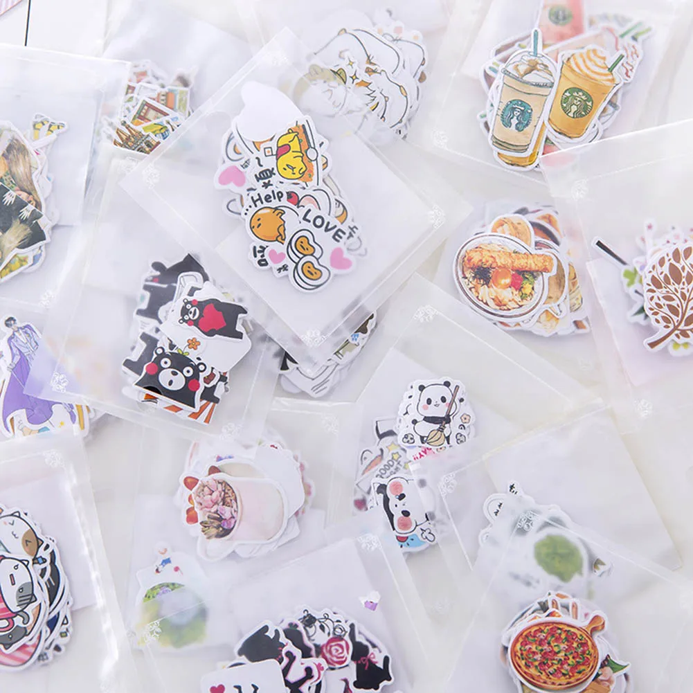 

19-38Pcs/bag School Starionery Cute Animal Paper Sticker Child Dress Up DIY Decoration Sticky Album Diary Scrapbooking