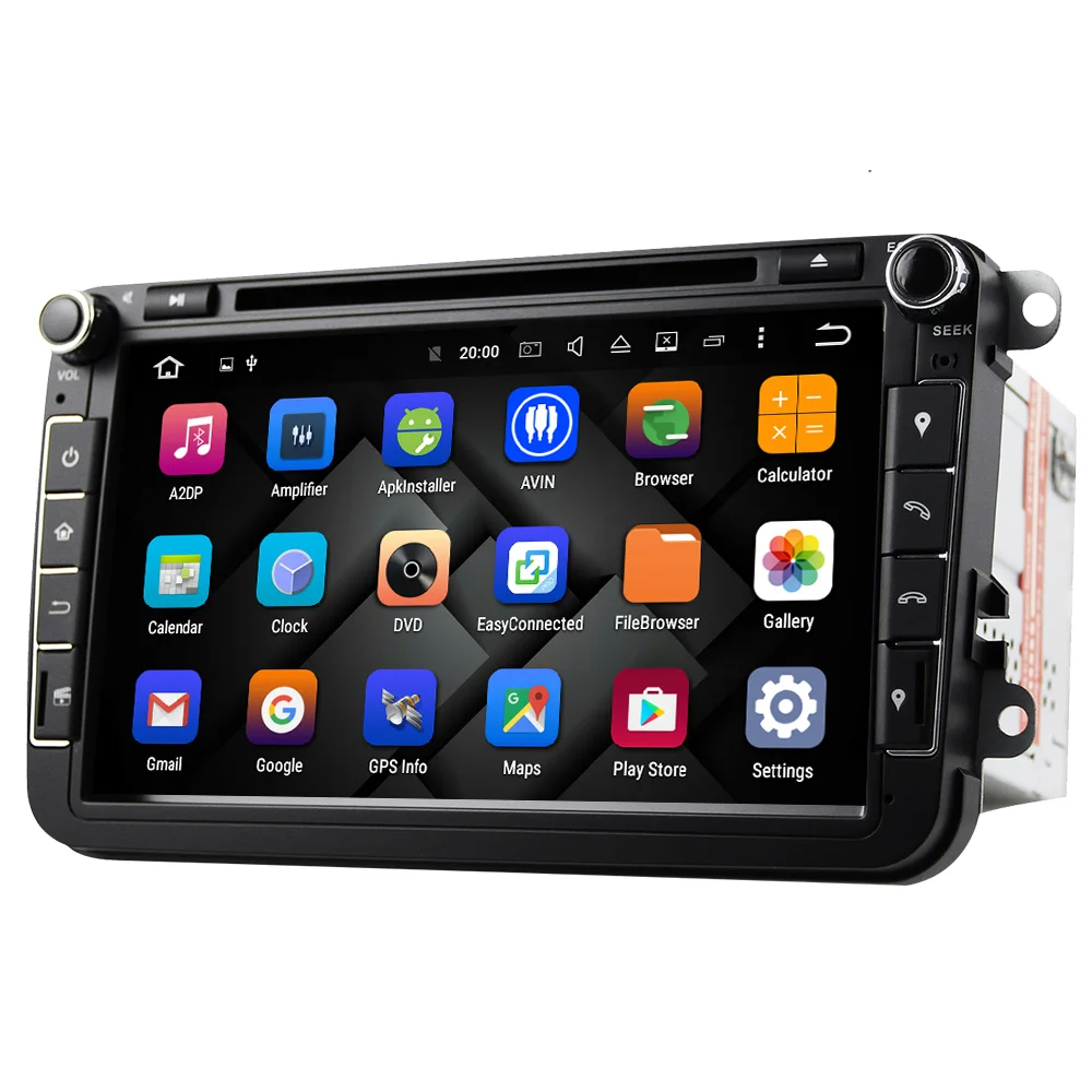 Eunavi 2din Android 8.0 Octa Core 4GB RAM Car DVD for VW Passat CC Polo GOLF 5 6 Touran EOS T5 Sharan Jetta Tiguan GPS Radio bt