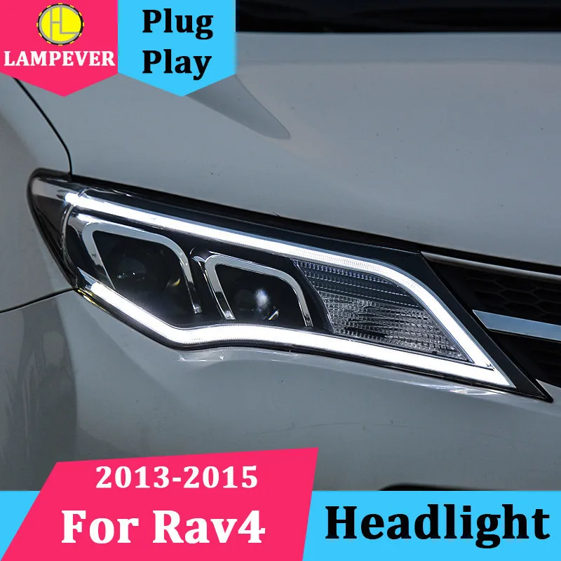 

Styling for Toyota RAV4 LED Headlights 2013-2015 New RAV 4 Headlight DRL Bi Xenon Lens High Low Beam Parking Fog Head Front lamp