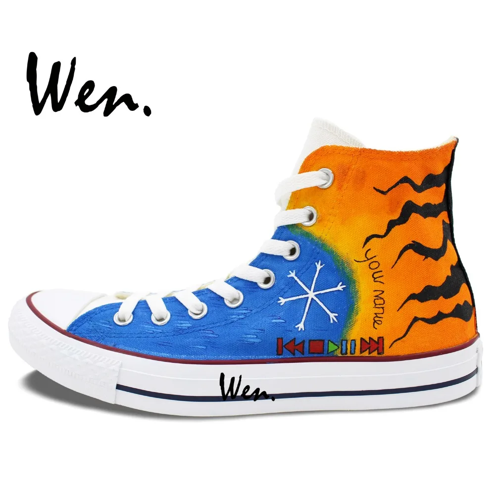 ون تصميم مخصص اليد رسمت أحذية اللوحة الملونة ندفة الثلج باو بلام الرجال تزلج الأحذية عالية أعلى المرأة قماش أحذية رياضية