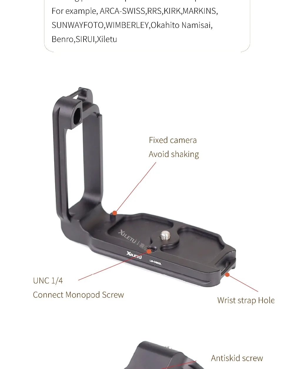 XILETU LB-D850L профессиональная быстрая загрузка L кронштейн быстросъемная пластина для Nikon D850