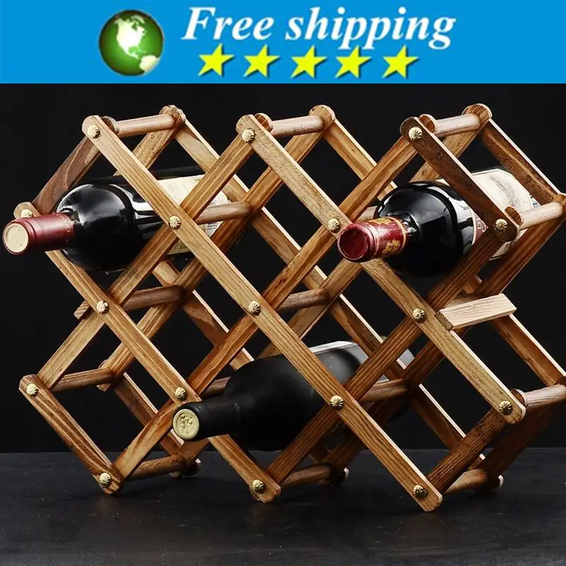 

High quality solid wood folding wine racks,foldable wine stand wooden wine holder kitchen bar display shelf,Free shipping.