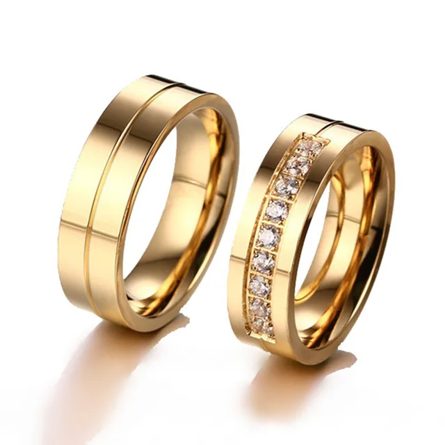 Misananryne Design Wedding Rings For Women Men Gold Color Anium Misananryne Design Wedding Rings For Women Men Gold Color Anium Steel Ring High Quality Cubic